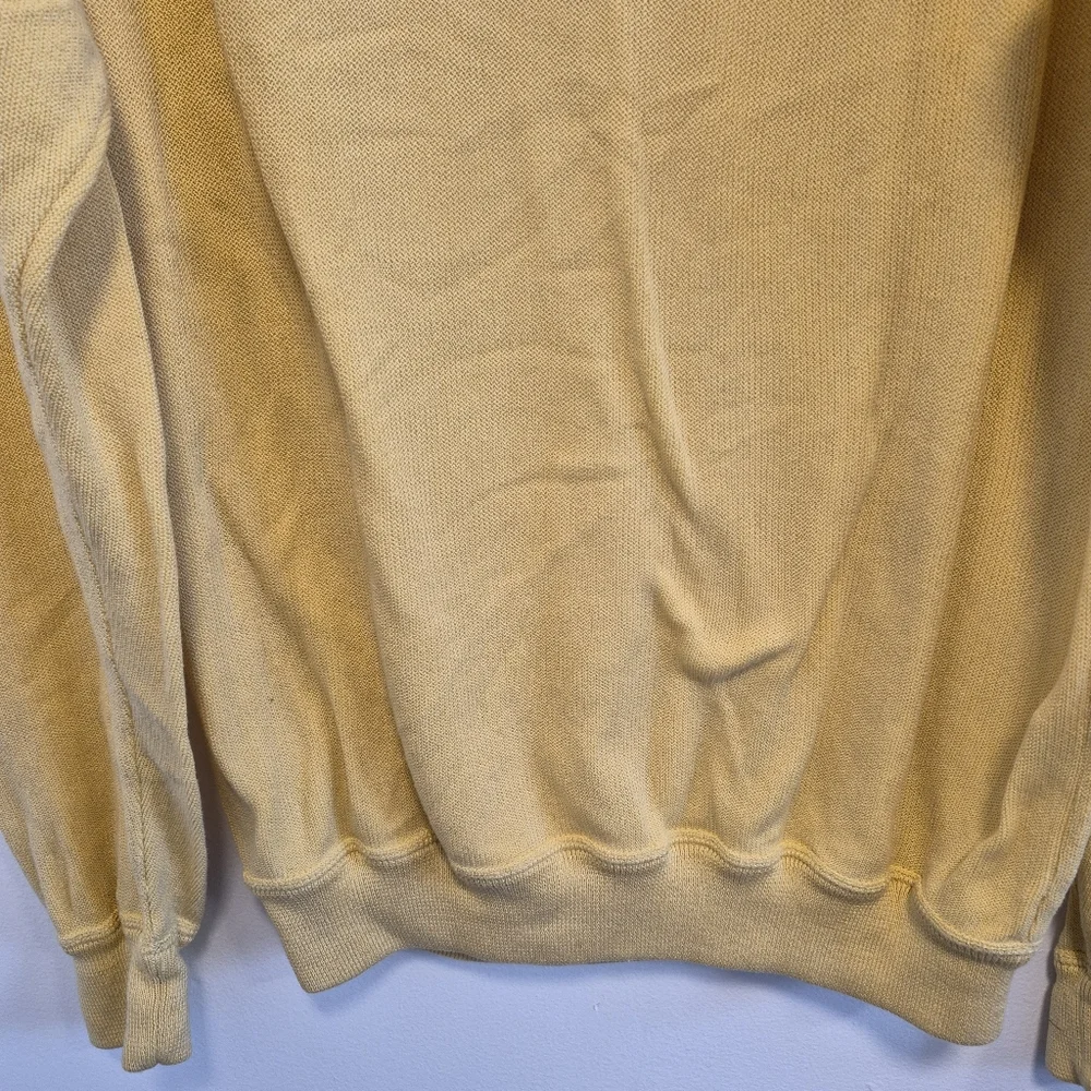 Peru Unlimited Yellow Sweater 100% Pima Cotton Crew Neck Men's Size XXL